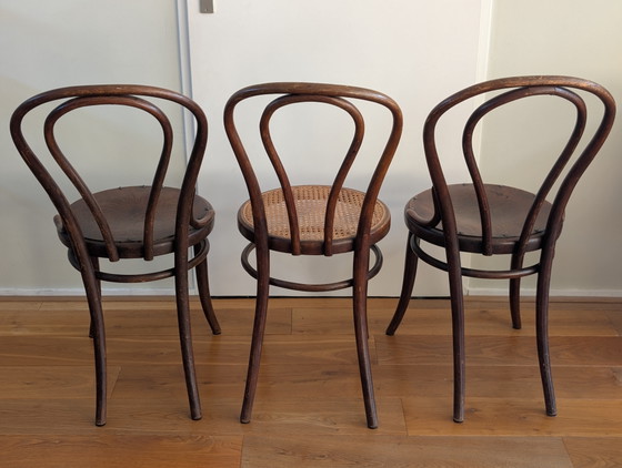 Image 1 of Set van 3 antieke Weense bentwood stoelen – ca. 1900 – J. & J. Kohn