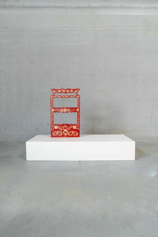 Hungarian spice rack - vintage charm in warm red