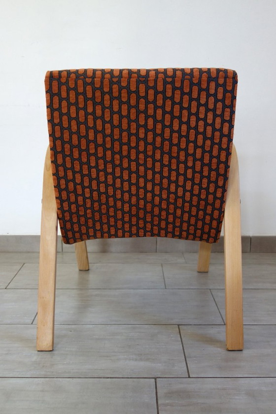 Image 1 of Een paar Bow Wood fauteuils van Steiner, jaren 1950.