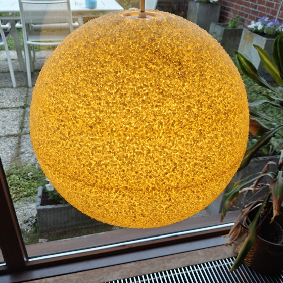 Image 1 of Vintage Space Age Granulaat Hanglamp – Ø42 cm – Jaren 70 Globe Hanglamp