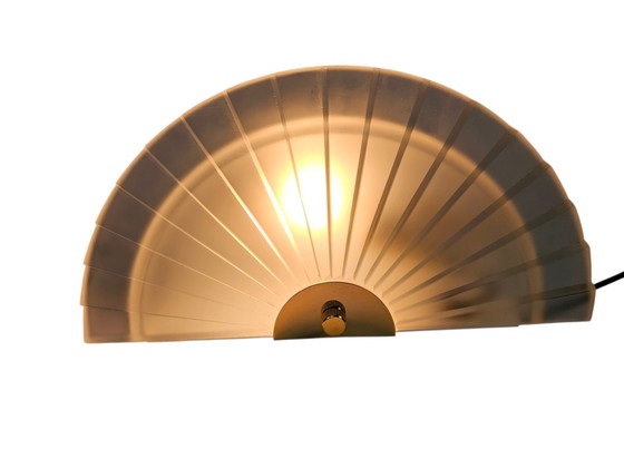 Image 1 of Happy Light - 'Fan' - lampada da parete - vetro pressato - metallo - anni '90