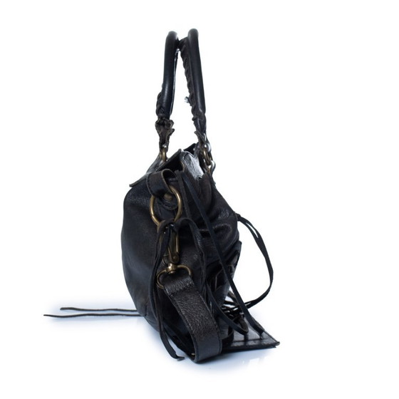 Balenciaga, Motorcycle City Bag mit flachen Nieten – Schultertaschen, Lambskin (photo 4 of 10)