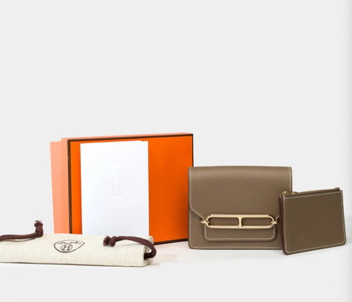 Accessoire HERMES Roulis Slim en Cuir Étoupe - 101795%