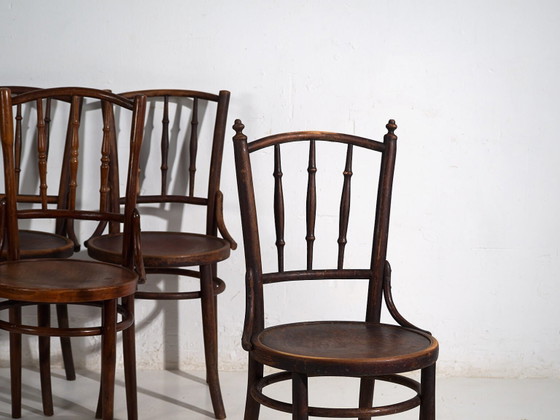 Antique Viennese style chairs (c.1920). Set of 4 pieces #4 – Dining chairs (photo 14 of 40)
