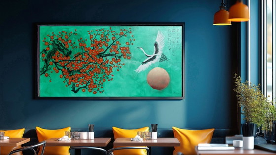Image 1 of Japanese crane J510 - original painting