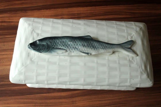Image 1 of Excepcional tarro de pescado - terrina de pescado - tarro de arenque - cerámica