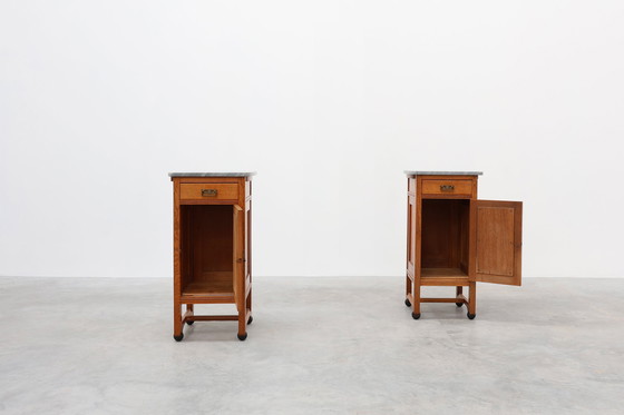 Image 1 of Art Nouveau bedroom set attr. to De Coene with artwork by Geo Verbanck, Belgium ca. 1905