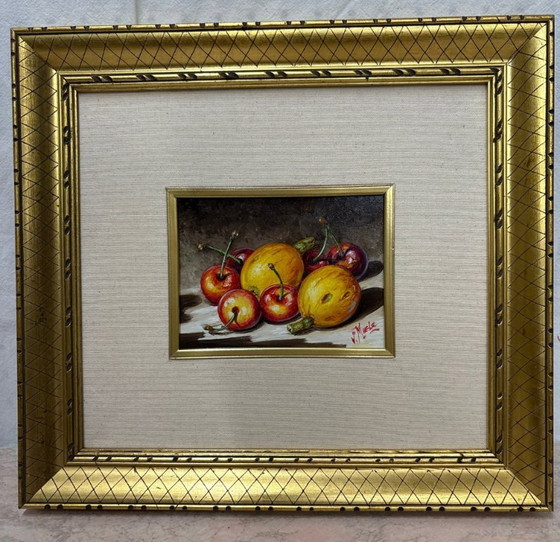 Image 1 of V. Miele - Oil painting on framed masonite - Art and Decoration