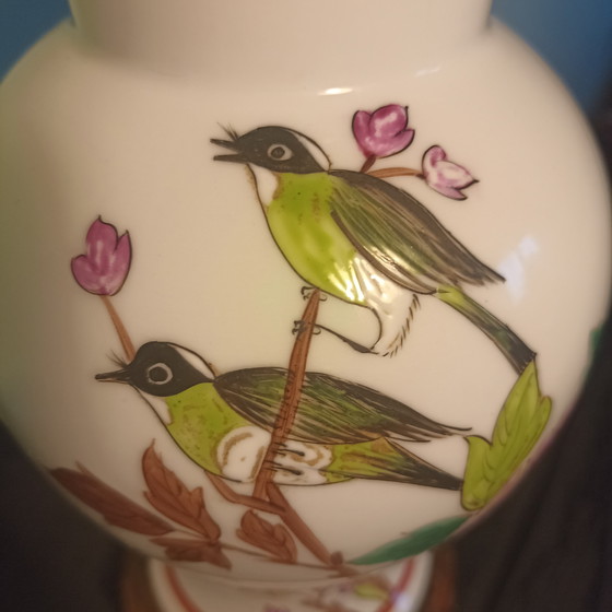 Image 1 of Vintage Limoges porcelain lamp – hand-painted relief – not a print – very solid workmanship”