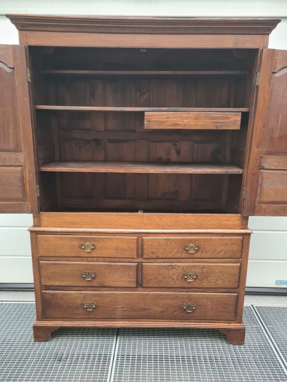 18th century, English sideboard cabinet. Antique cabinet, Wood, Brown (photo 11 of 15)