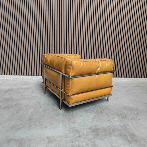 Cassina LC3 Armchair in Natural Camel Leather
