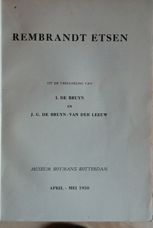 Catalog of Rembrandt etchings