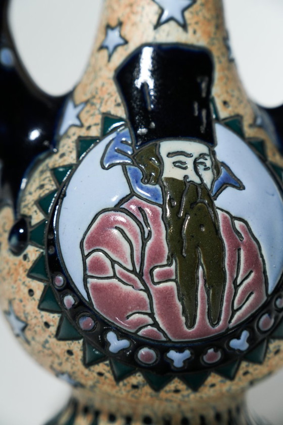 Antique Amphora Czechoslovakia Vase Dignitary Portrait Double Handles Art Deco – Ceramic (photo 11 of 16)