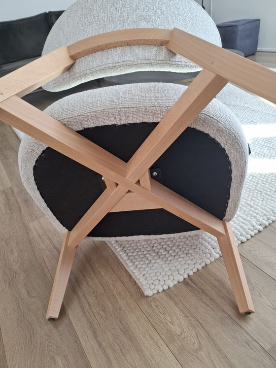 2 fauteuils Bologna van table du sud. – table du sud. fauteuil Bologna, Textiel, Hout (photo 5 of 6)