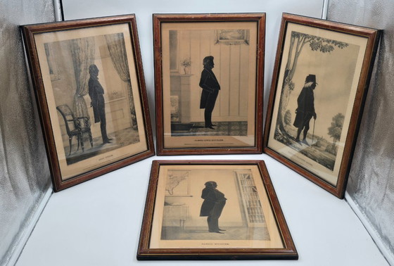 Image 1 of 4 litografie antiche in un elenco di personaggi famosi degli Stati Uniti