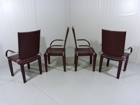 Image 1 of 4 fauteuils Arcadia en cuir, par Arper Italie, 1980