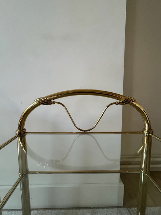 Vintage Nightstands or Side Tables | Hollywood Regency, Glass, Brass, Gold (photo 3 of 6)