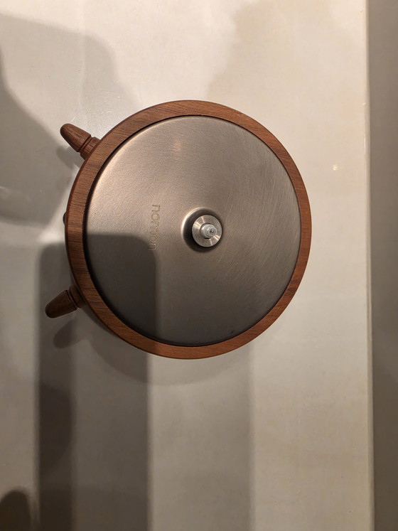 Image 1 of NOMON Atomo design table clock – wood & steel – Arne Jacobsen style – TOP CONDITION