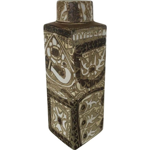 Vase vintage baca en alumine par Nils Thorsson pour Royal Copenhagen, Danemark 1960