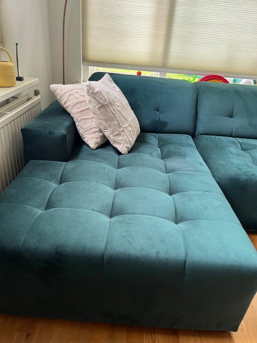 Cosmopolitan Design Chicago Ecksofa mit Chaiselongue links - Samt