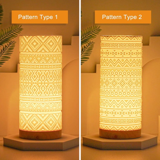 Lampe de table méditerranéenne Boho - Lampe de chevet artistique imprimée en 3D avec un design unique