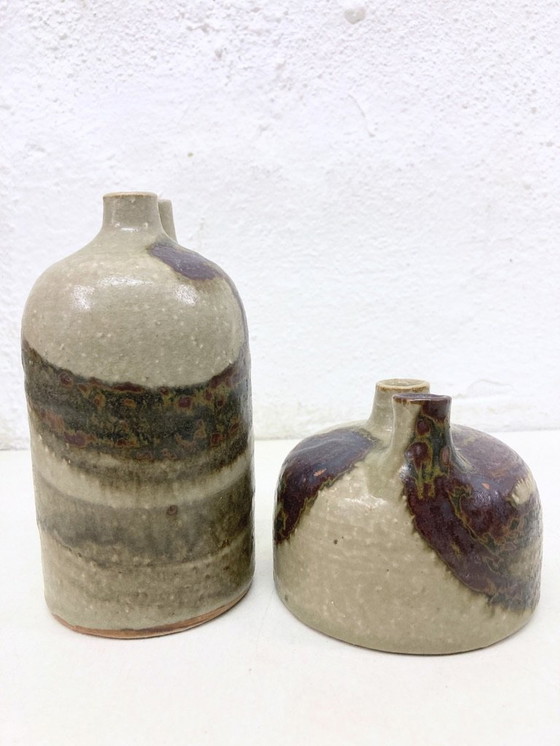 Image 1 of 3 Studio Pottery Vases by Mobach Netherlands Design Joke Stroes 80s