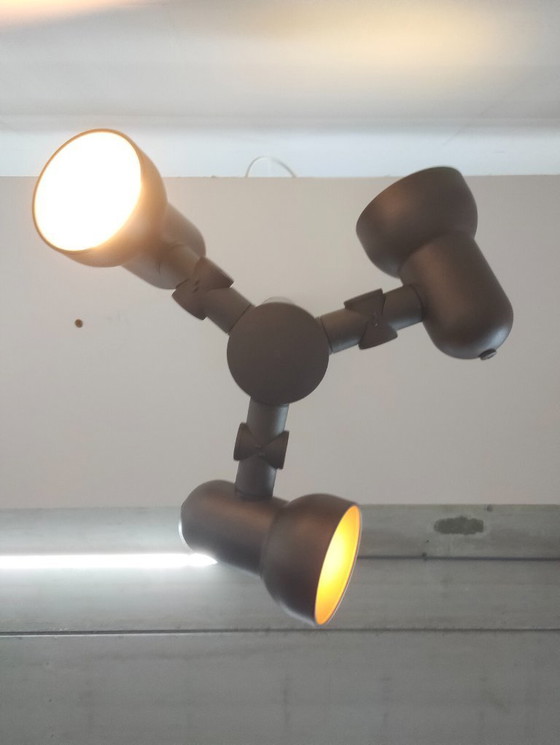 Image 1 of Vintage original Hüstadt Leuchten 3 spots ceiling lamp (height adjustable)