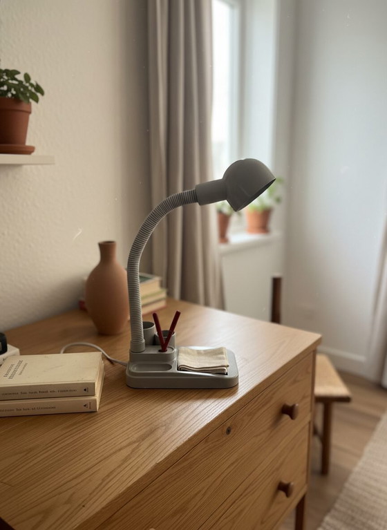Image 1 of Vintage Space Age Eyeball Desk Lamp with Organizer – Grey