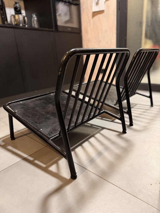 Image 1 of Set di 2 pezzi Artifort Dux stoelen zwarte kussens