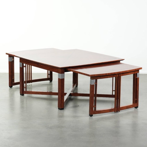 Table basse Art Déco à sections extensibles, signée Schuitema, collection Decoforma