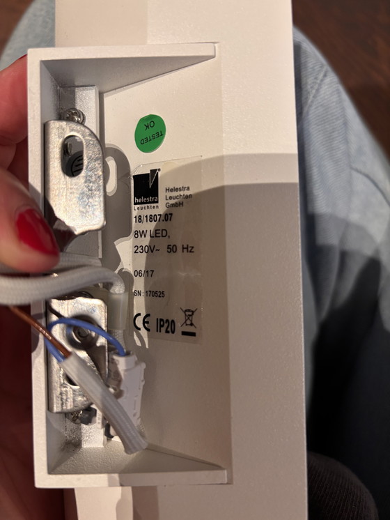 Image 1 of 3x Helestra Adeo Wall Light LED white frosted