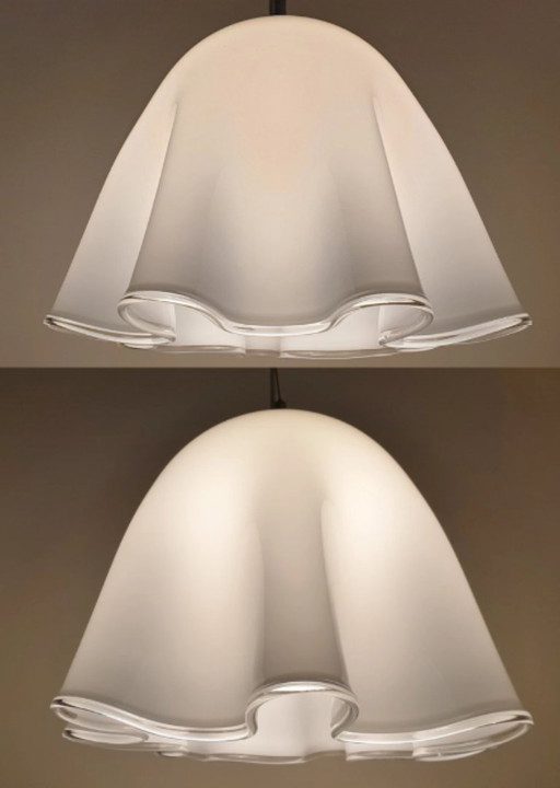 2 large pendant lamps - Murano glass - model Fazeletto