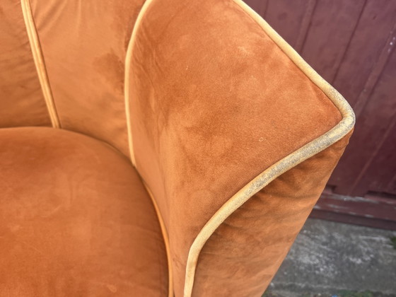 Image 1 of Stile retrò chic: splendido set di poltrone "a fiore" in velluto arancione di Dutchbone.
