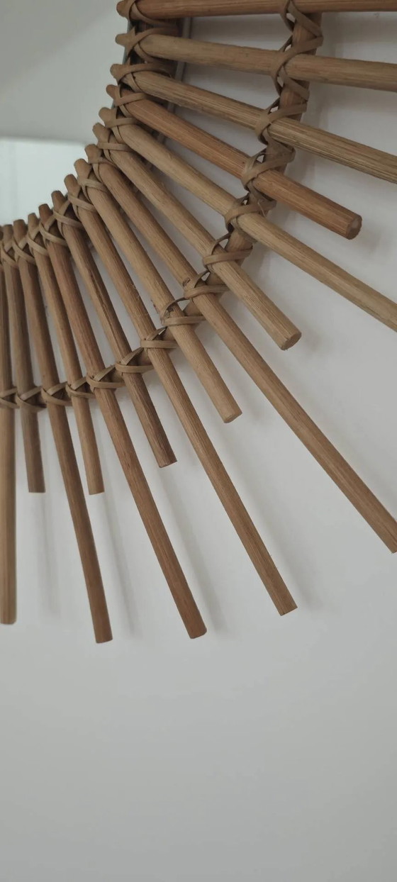 Rattan Sonnen Spiegel 1970 – Wicker, Vintage (photo 5 of 15)