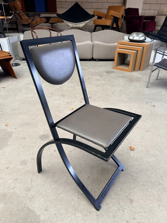 KFF Sinus chair, Karl Friedrich Förster (Bestand: 3) – Esszimmerstühle, Leder, Metall (photo 6 of 21)