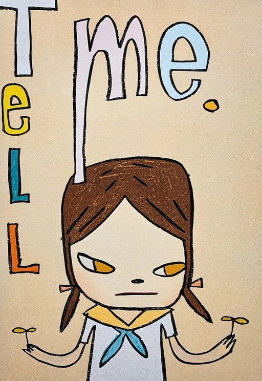 D'après Nara Yoshitomo, Dis-moi, années 1990, lithographie en édition limitée