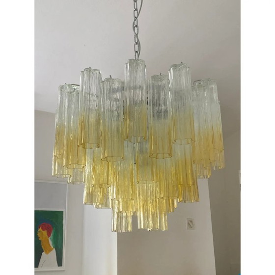 Image 1 of Lampadario in vetro Tronchi color ambra scomparso