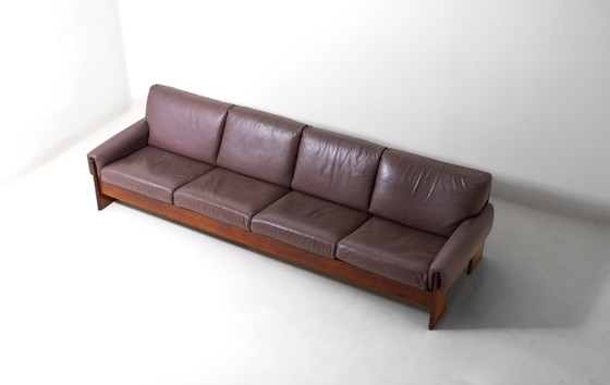 Ampio Divano Loft Minimalista, Italia anni '70 – Divani 3 posti, Wood, Leather (photo 5 of 19)
