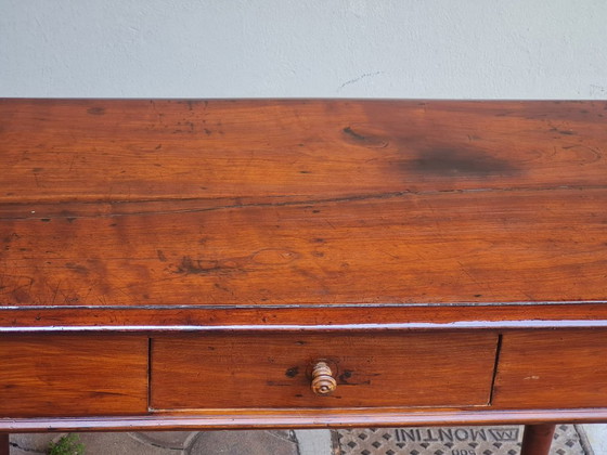 Tavolino scrittoio da centro in legno tinto – Console (photo 7 of 7)