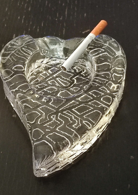 Image 1 of Vintage thick glass ashtray, Scandinavian design, 1960s-70s