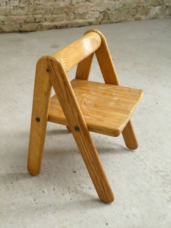 Sedia per bambini in pino di Pierre Grosjean, Belgio, 1970 – Sedie da pranzo, Legno, Vintage (photo 6 of 9)