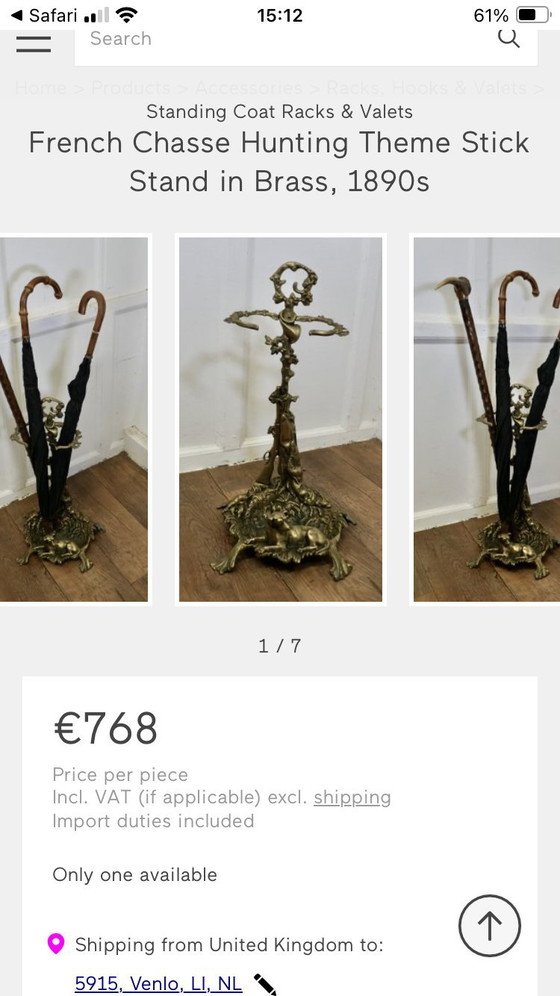 Image 1 of Franse paraplu standaard jacht thema