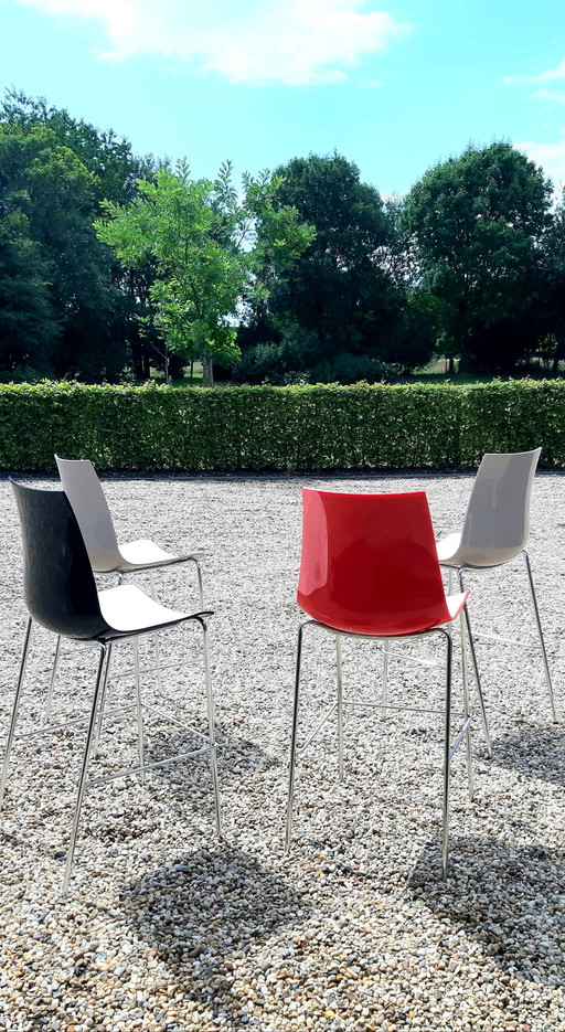 4 sgabelli da bar di design Pedrali colore 3D