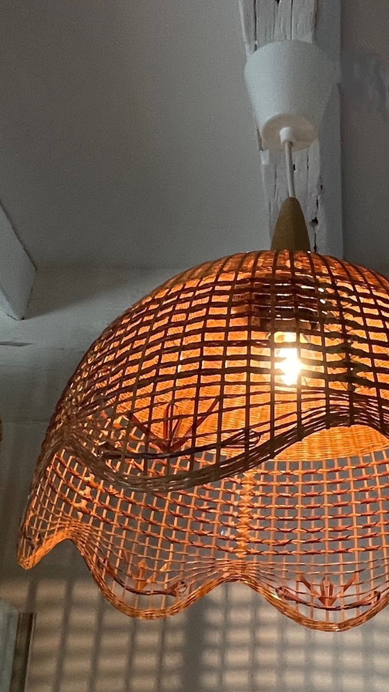 Image 1 of Hanglamp Bloem Osier Vintage Frankrijk