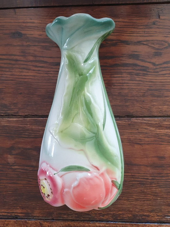 Image 1 of Art nouveau barbotine vase - 29cm - in perfect condition