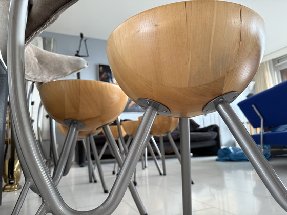 Image 1 of 6 rare sedie da pranzo postmoderne – di Rob Eckhardt (anni '80)