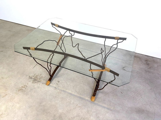 Vintage Wrought Iron and Glass Dining Table, 1970s (photo 7 of 17)