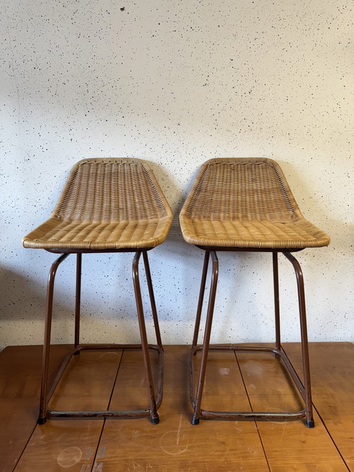 Ensemble Rohe Noordwolde Tabourets en rotin Tabourets Chaises