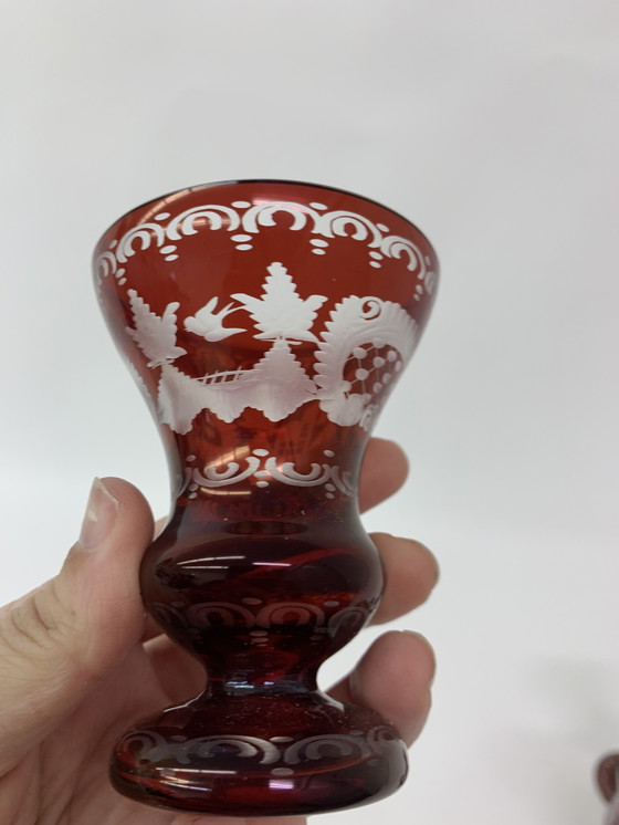 Image 1 of Set di 8 bicchieri e vasi di cristallo Egermann Bohemian