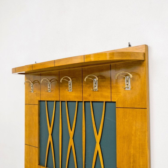 Image 1 of Italienischer Art-Deco-Garderobenständer aus Ahorn im Stil von Paolo Buffa, 1950er Jahre